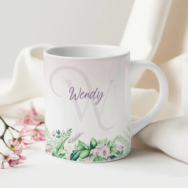 Caneca Alfabeto Floral A a Z V4